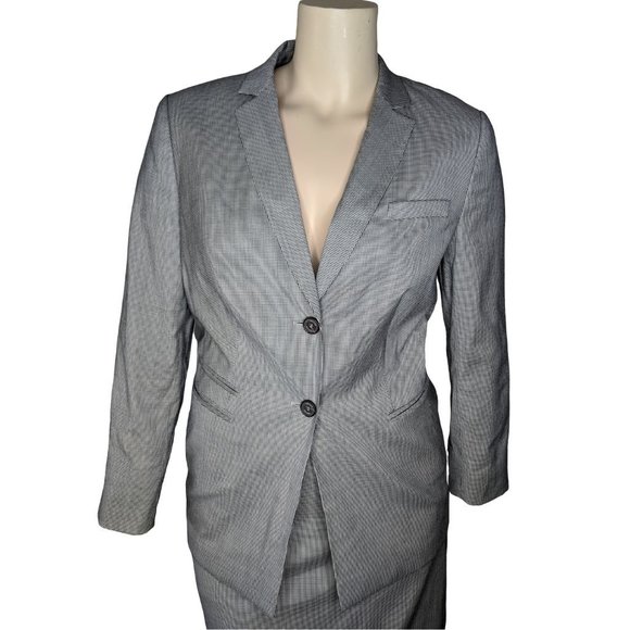 Escada Jackets & Blazers - Escada Houndstooth Virgin Wool Blend Blazer 16